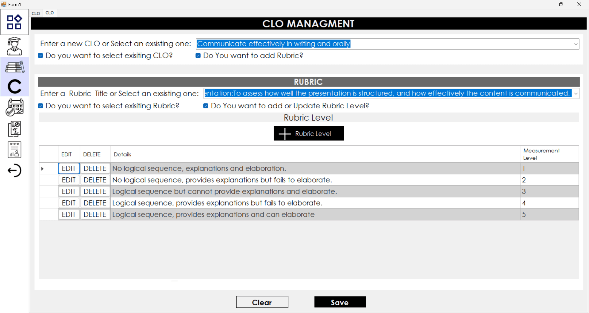 Evaluation Management System screenshot 1