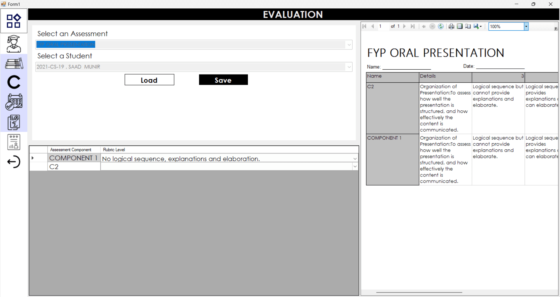 Evaluation Management System screenshot 2